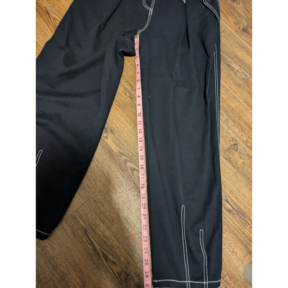 ULLA JOHNSON Women’s Tapered Belted Cotton Poplin Pants Raven Size 6 - Picture 3 of 7